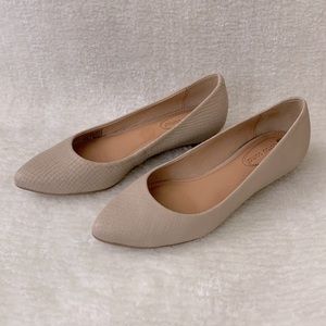 Corso Como Kellie Nude Snake Print Leather Flats